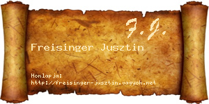 Freisinger Jusztin névjegykártya